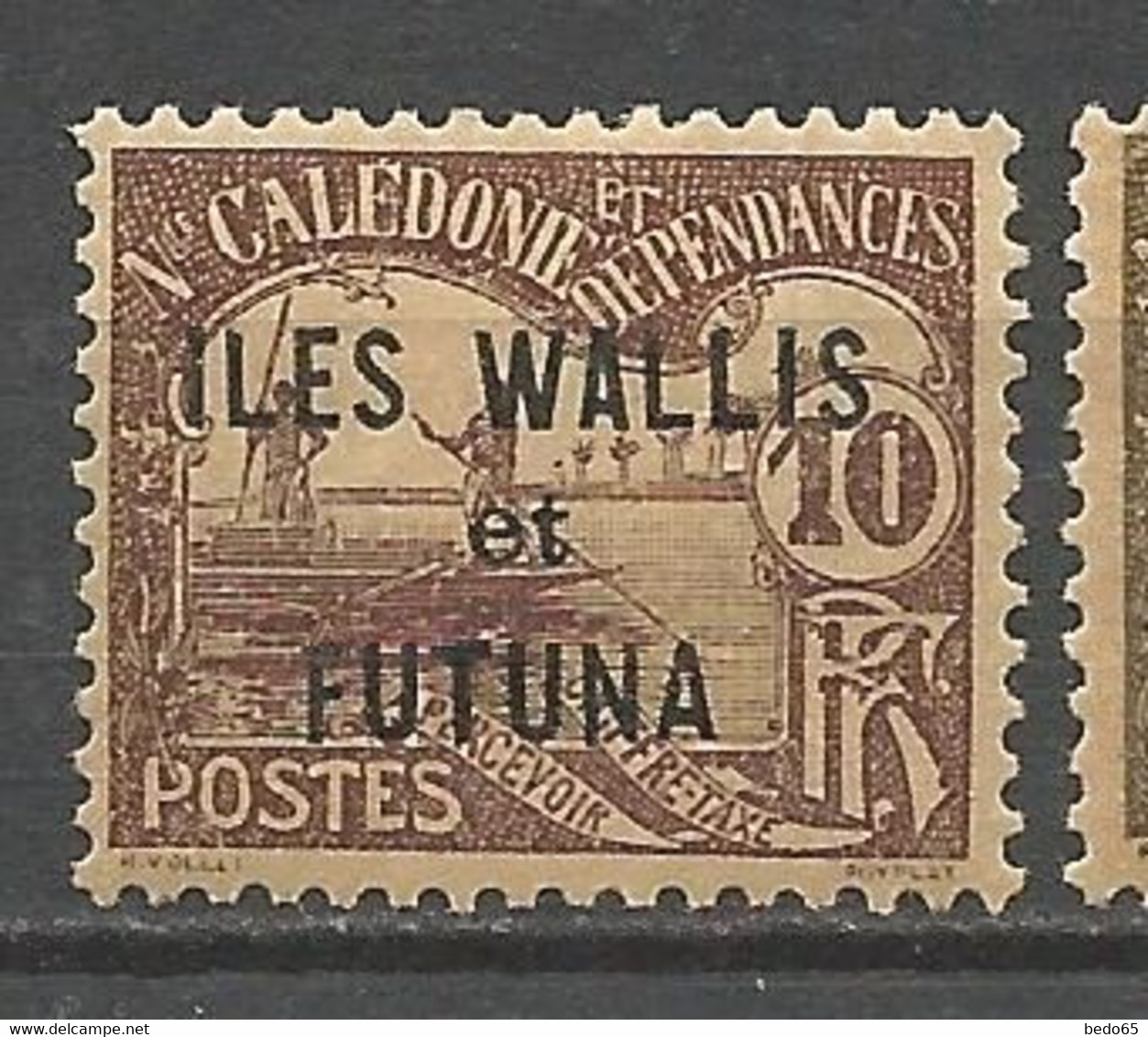 WALLIS ET FUTUNA TAXE N° 2 Variétée WA étroit NEUF*  CHARNIERE  / MH - Postage Due