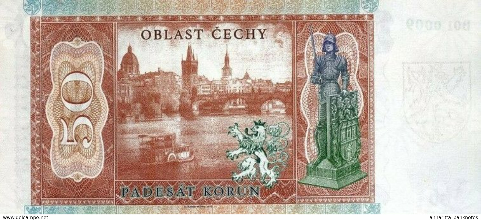 Bohemia, 50 Korun, Private Issue Essay, 2019, Limited Issue, Nude Allegory UNC - Czech Republic