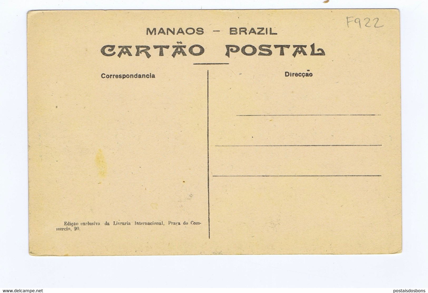 F922) Brazil Manaus Descarga Porto Barcos Steamers Ships Ed. Livraria Internacional - Manaus