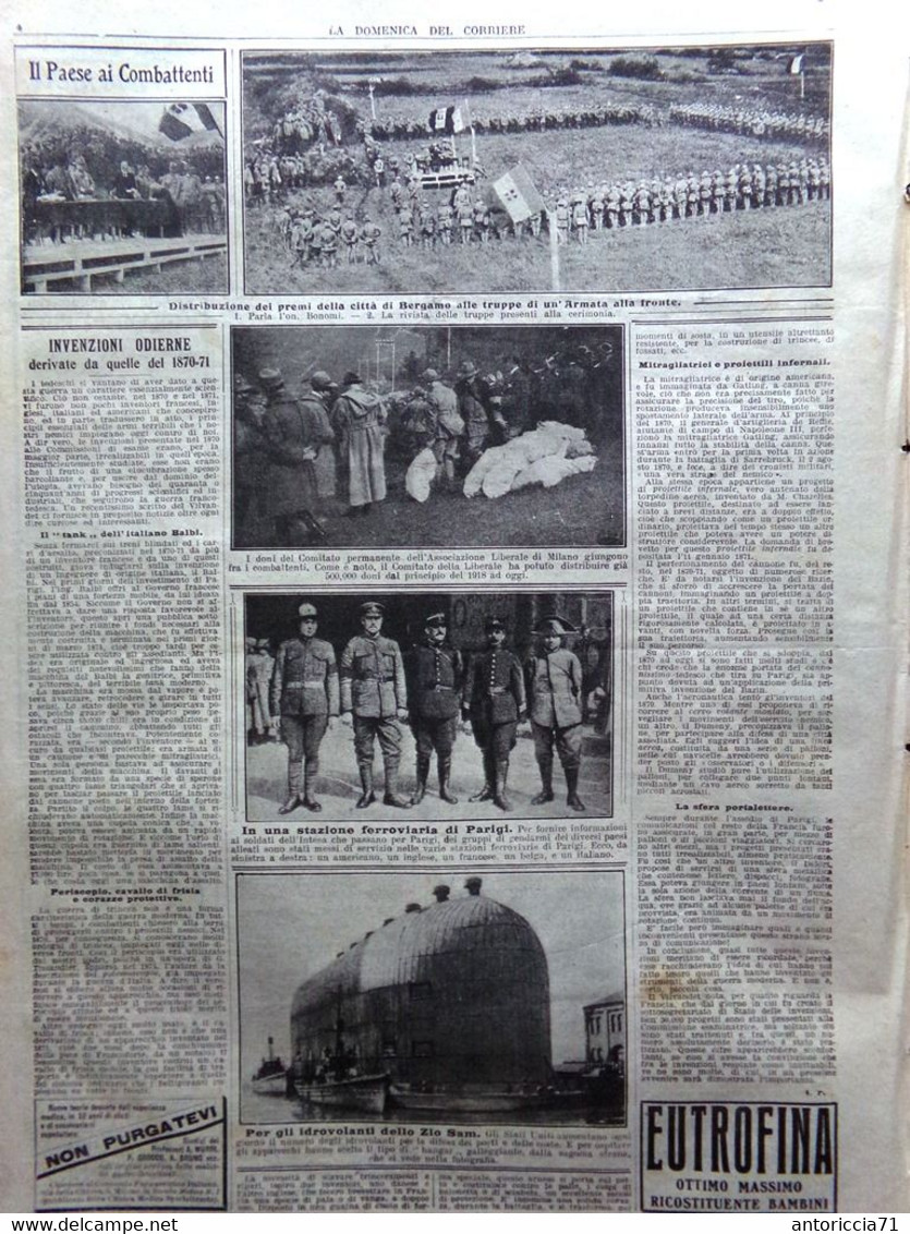 La Domenica Del Corriere 23 Giugno 1918 WW1 Morte Arrigo Boito Luigi Rizzo Croce - War 1914-18