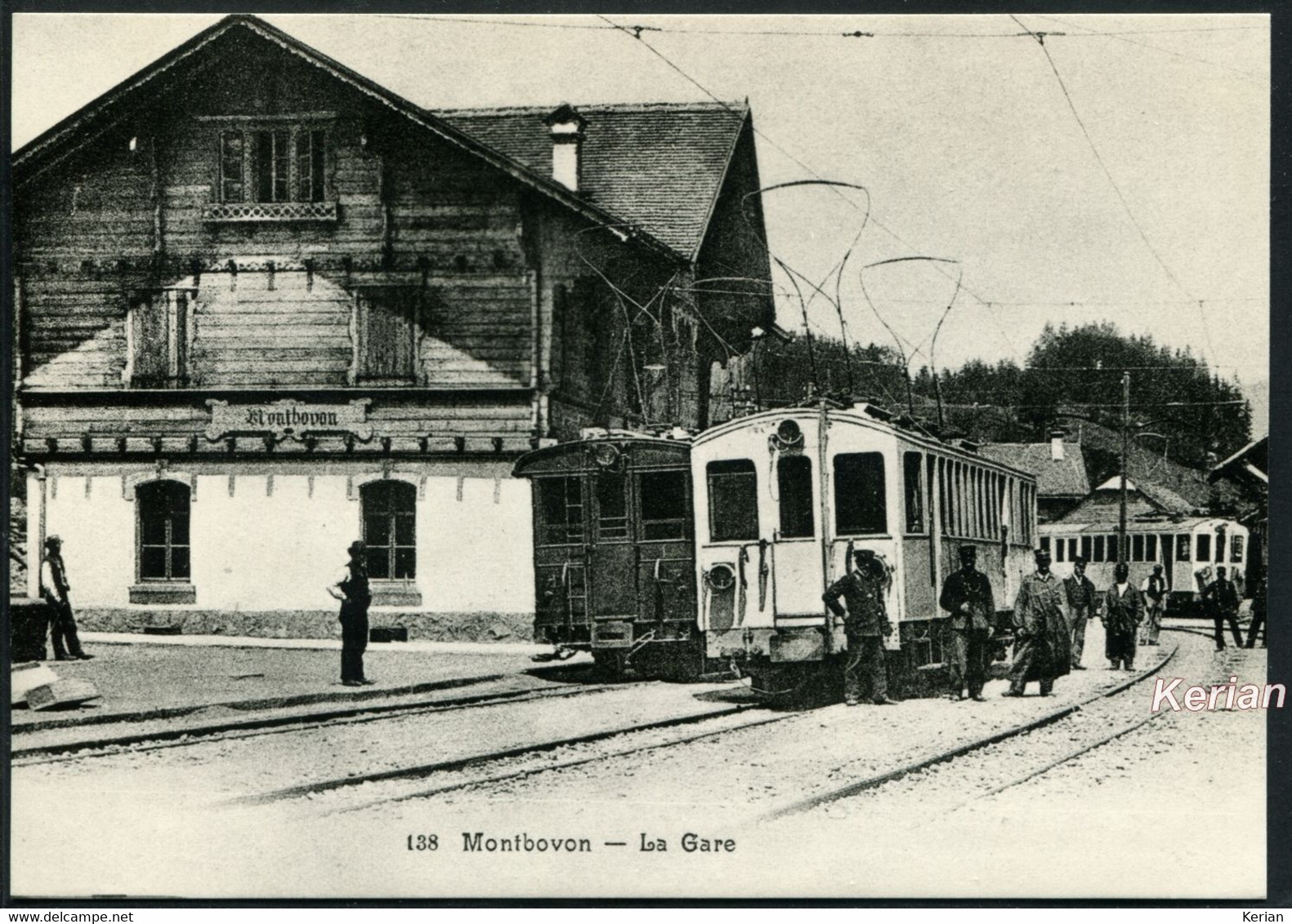 CPSM Suisse MOB 1903 - Montbovon - La Gare - Correspondance Avec Les CF électriques De La Gruyère - Voir 2 Scans - Montbovon