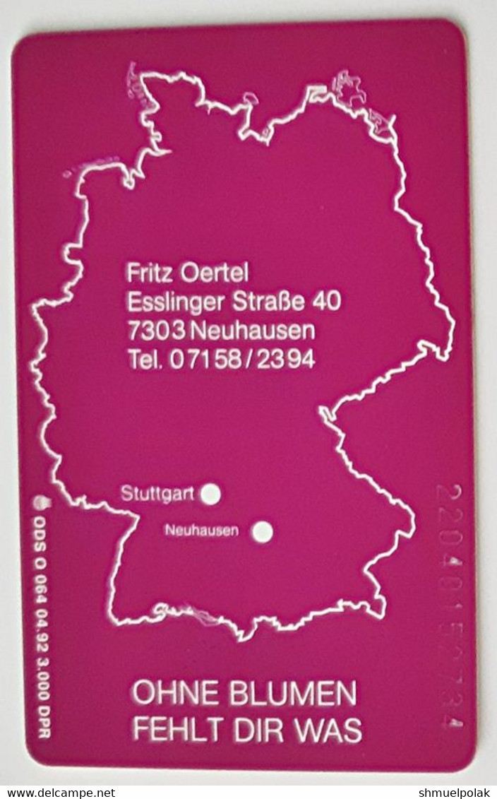 GERMANY Phone Card Telefonkarte Deutsche Telkom1992 20DM 3000 Have Been Issued - Autres & Non Classés