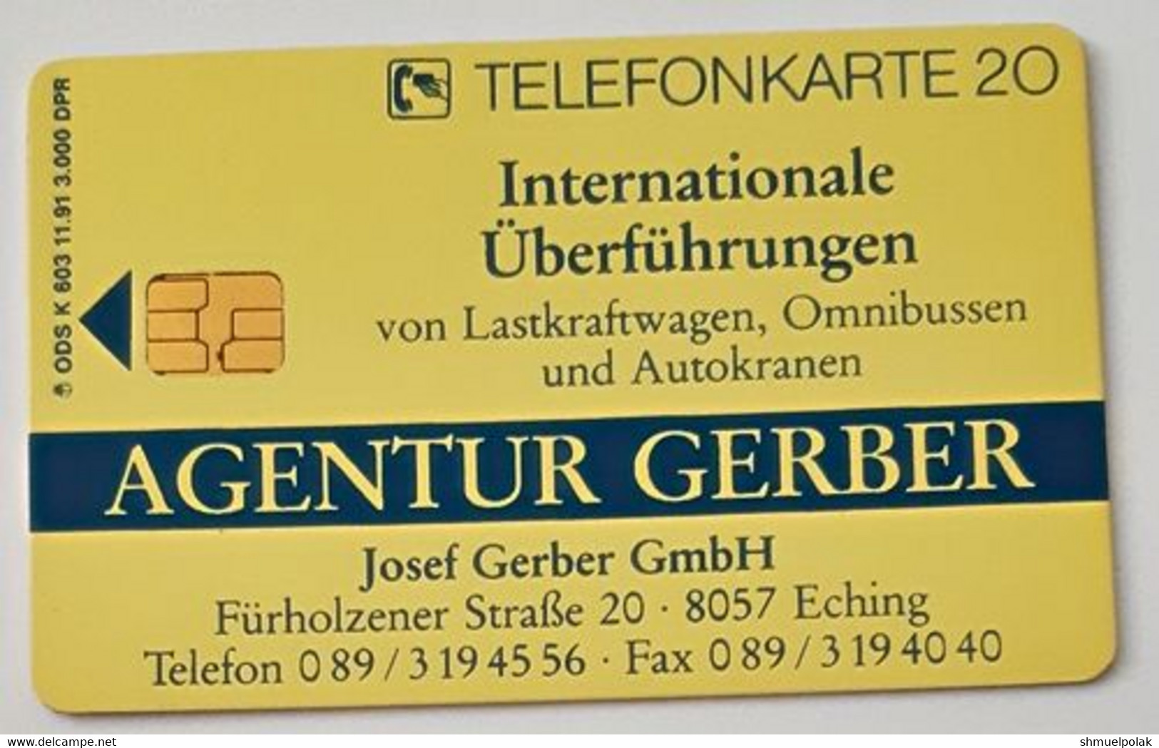 GERMANY Phone Card Telefonkarte Deutsche Telkom1991 20DM 3000 Have Been Issued - Andere & Zonder Classificatie