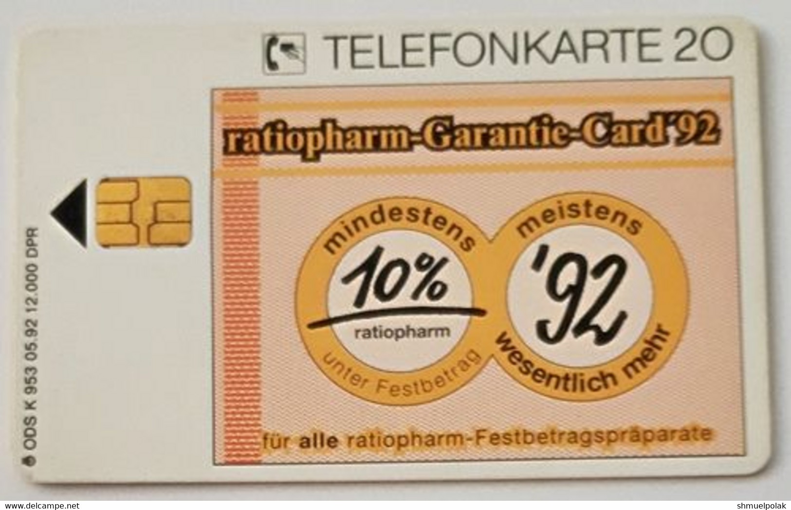 GERMANY Phone Card Telefonkarte Deutsche Telkom1992 20DM 12000 Have Been Issued - Autres & Non Classés