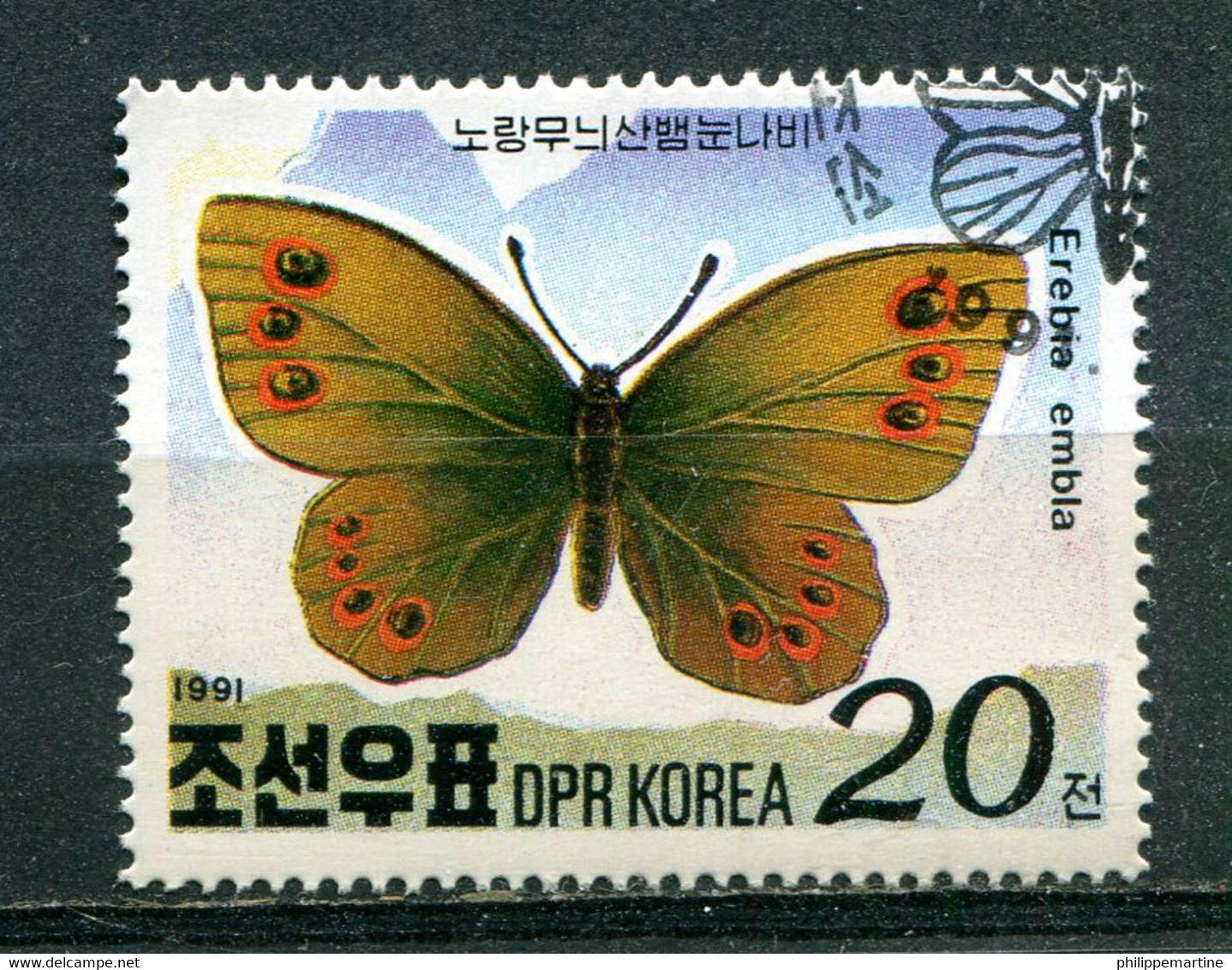 Coréee Du Nord 1991 - YT 2189 (o) - Papillon - Korea, North