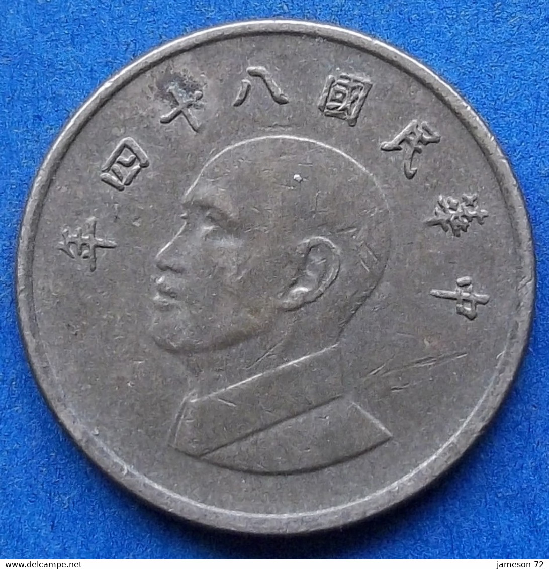 TAIWAN - 1 Yuan Year 84 (1995) Y# 551 Republic Standard Coinage - Edelweiss Coins - Taiwán