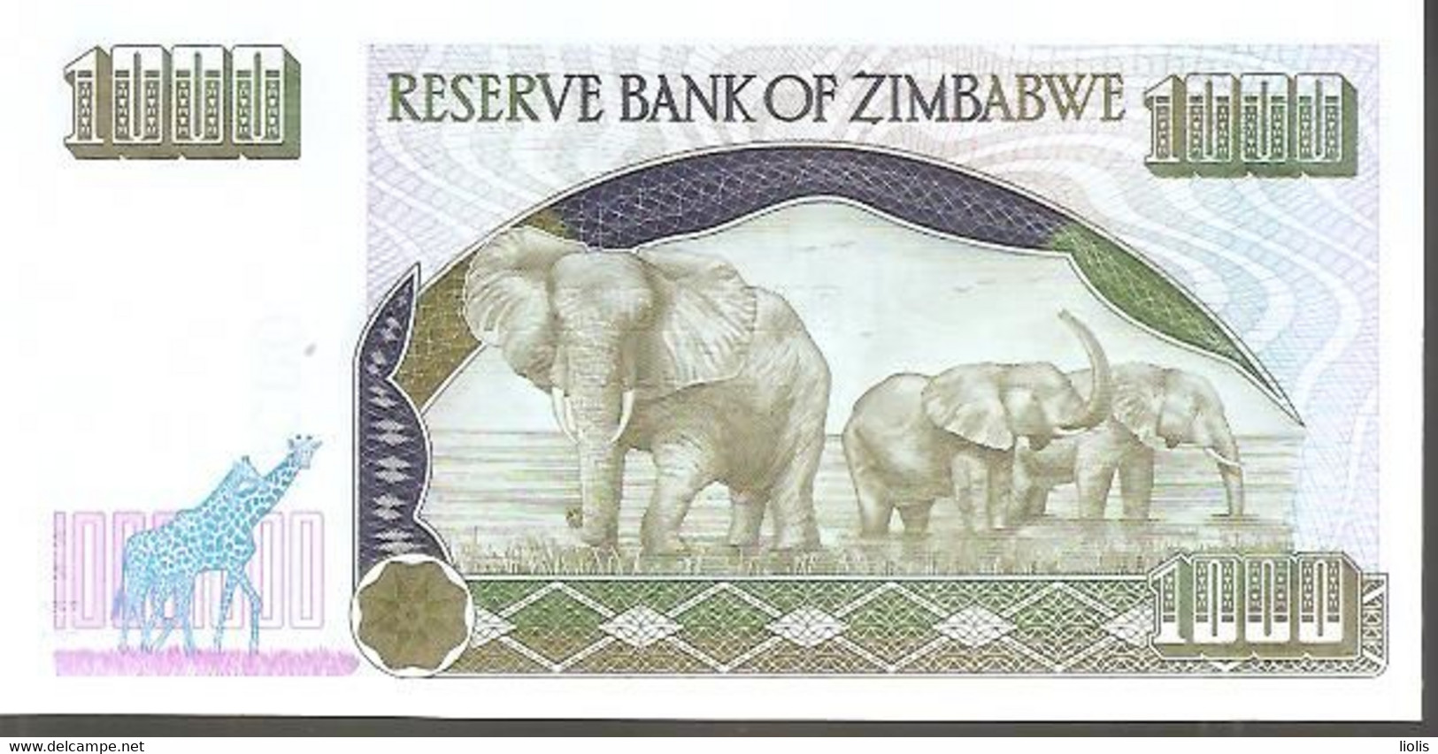 Zimbabwe P-12a  1000 Dollars  2003 UNC - Zimbabwe