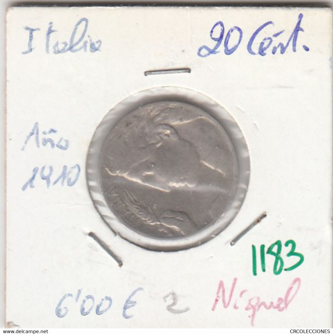 CR1183 MONEDA ITALIA 20 CENT 1910 6 - Autres & Non Classés