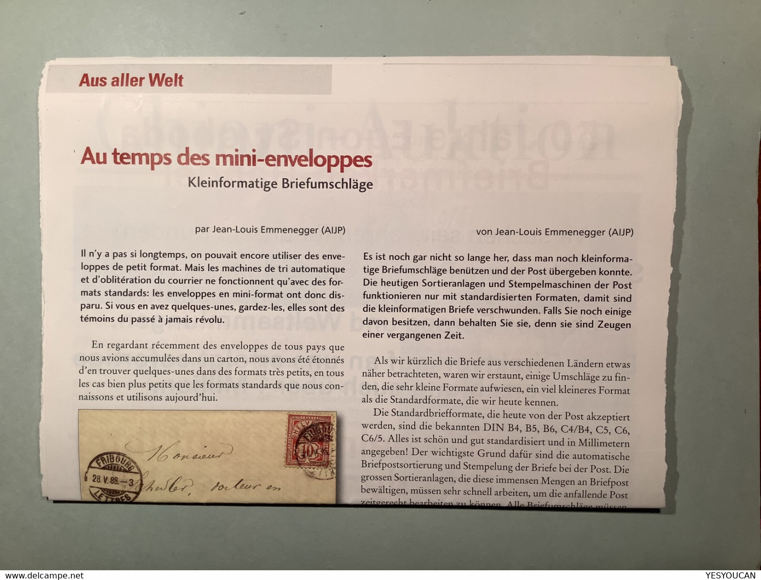 BRIEFLI / LETTRE MINIATURE: #28 BAHNPOST 1873 Luxus Brief  (Schweiz 1862 Sitzende Helvetia Mini Mourning Cover Enveloppe - Brieven En Documenten