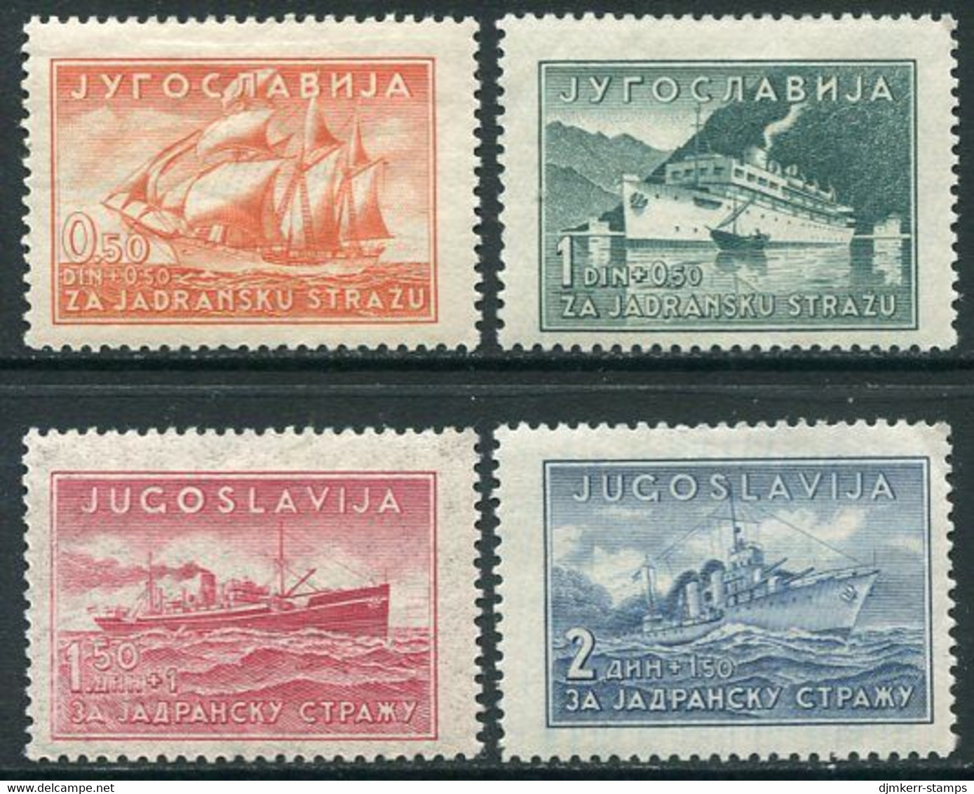 YUGOSLAVIA 1939 Balkan Postal Congress; Adriatic Guard LHM / *.  Michel 385-88 - Nuevos