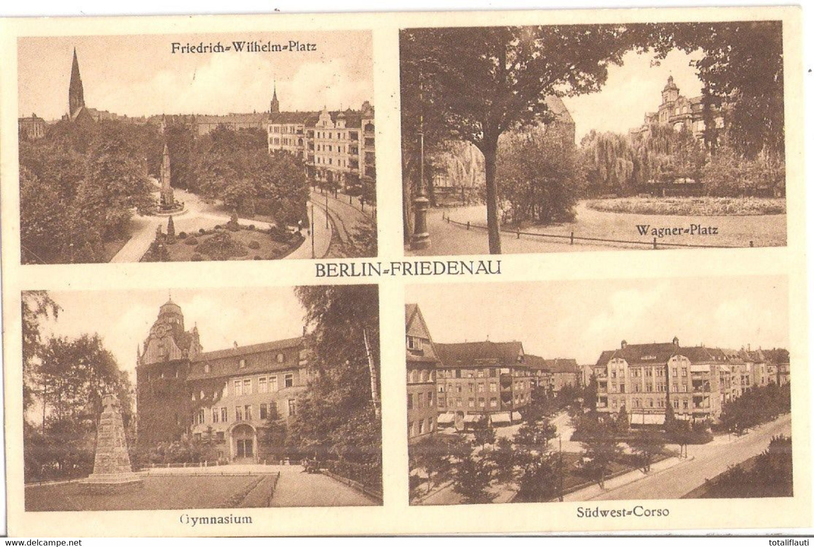 Berlin FRIEDENAU Tempelhof Gymnasium Südwest Corso Friedrich Wilhelm + Wagner Platz Gelaufen 30.4.1923 TOP-Erhaltung - Schoeneberg