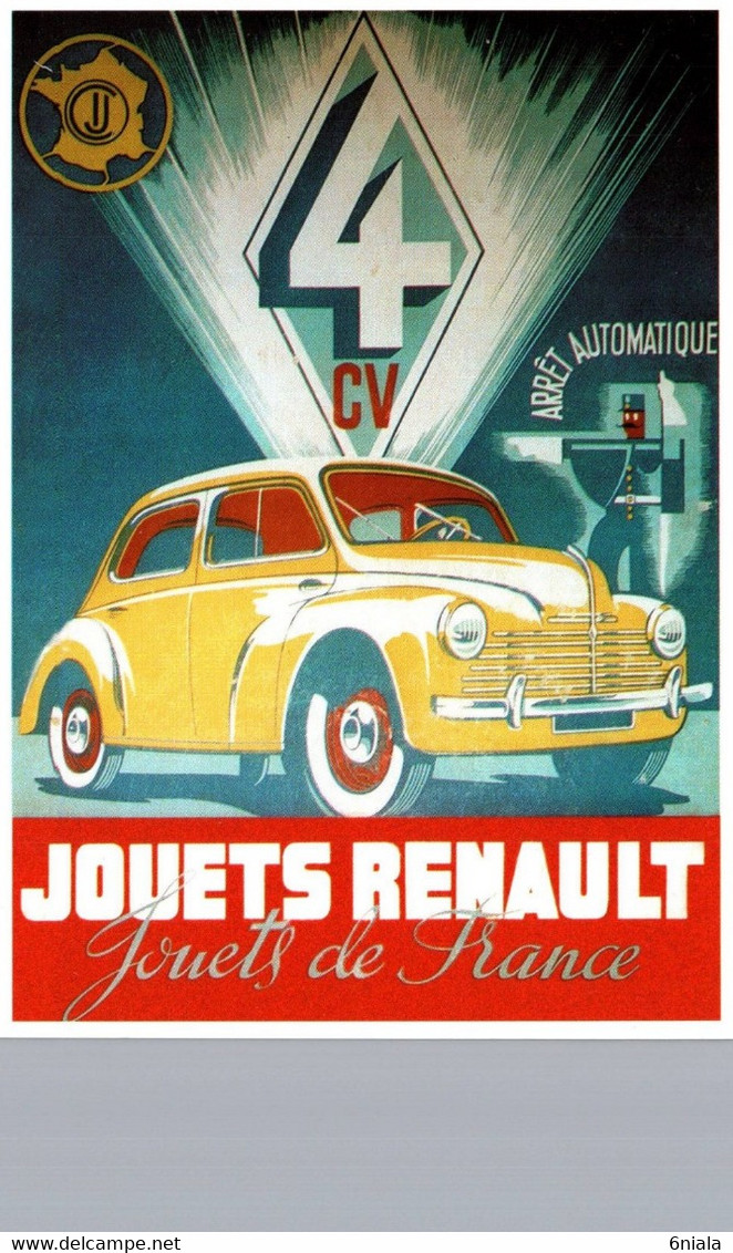 12455 RENAULT JOUET 4CV  Renault  CIJ   VOITURE Automobile Française N° 7  éditions Centenaire .  (Recto-verso) - Turismo