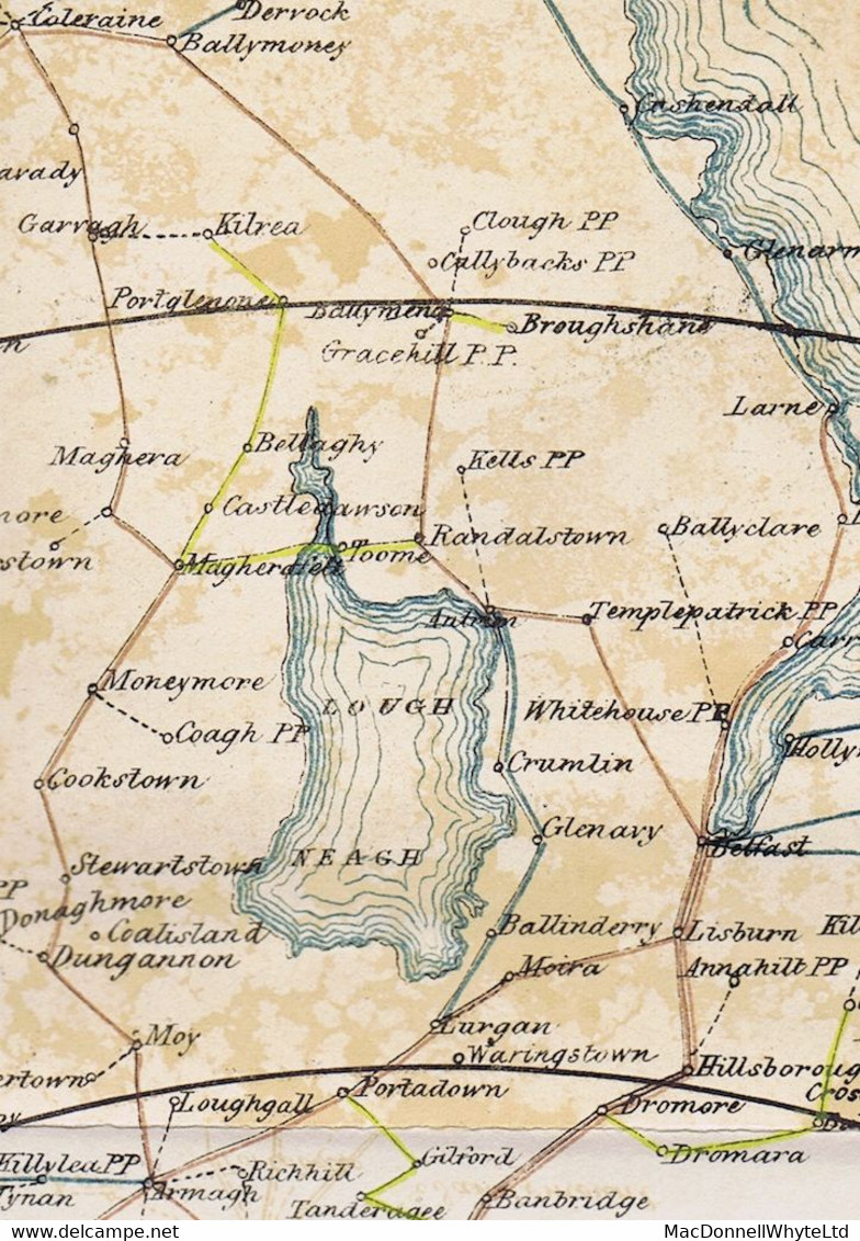 Ireland Belfast Antrim 1841 Banking Letter To Ballymoney Red BELFAST MY 22 1841 Via Armagh And Garvagh - Préphilatélie