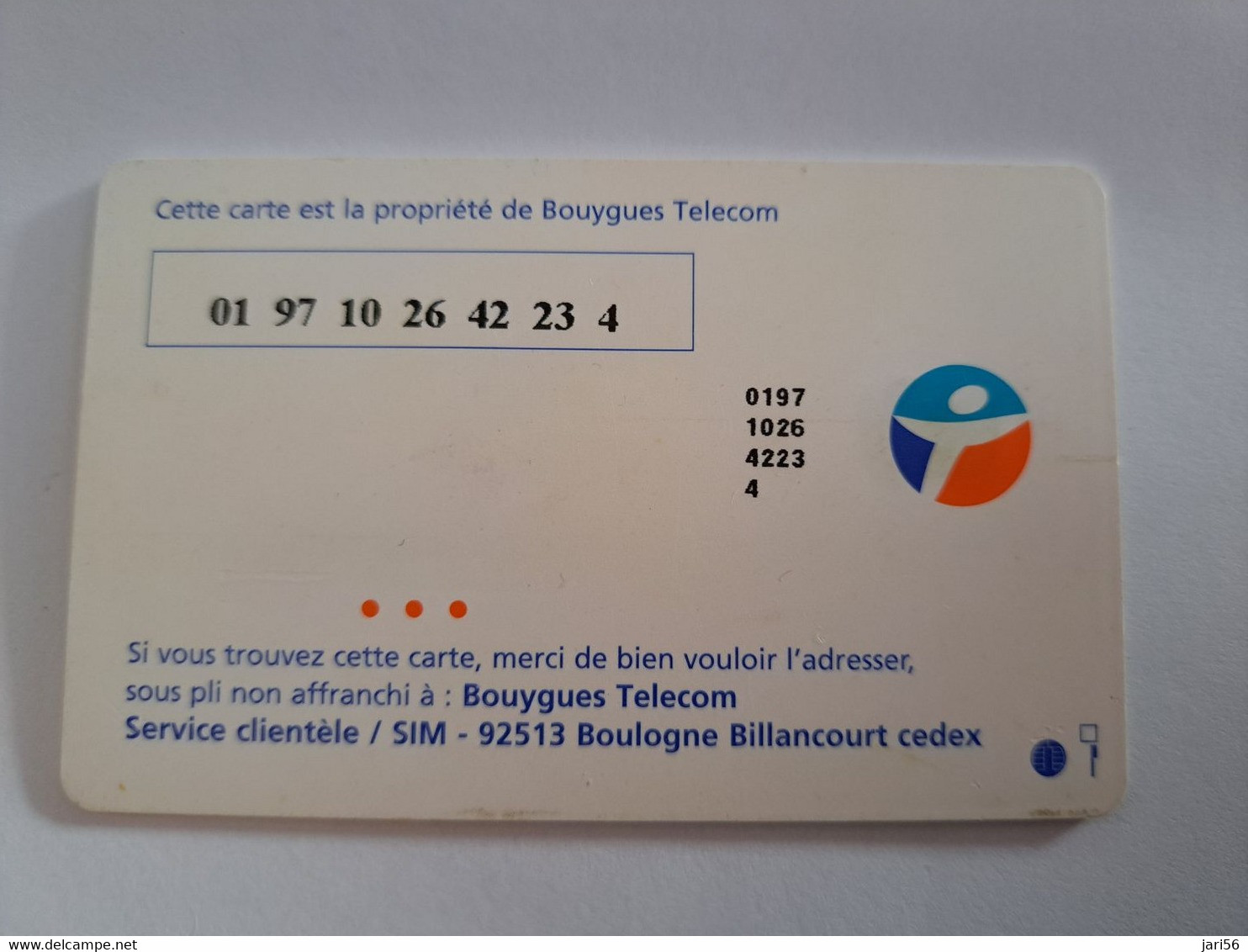 FRANCE/FRANKRIJK   SIM  GSM  BOUYGUES TELECOM   MOBILE   WITH CHIP     MINT  ** 10603 ** - Nachladekarten (Handy/SIM)