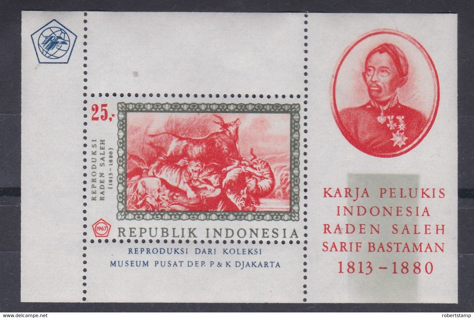 Indonesia 1967 - Paintings By Raden Saleh Block -MNH- - Indonésie