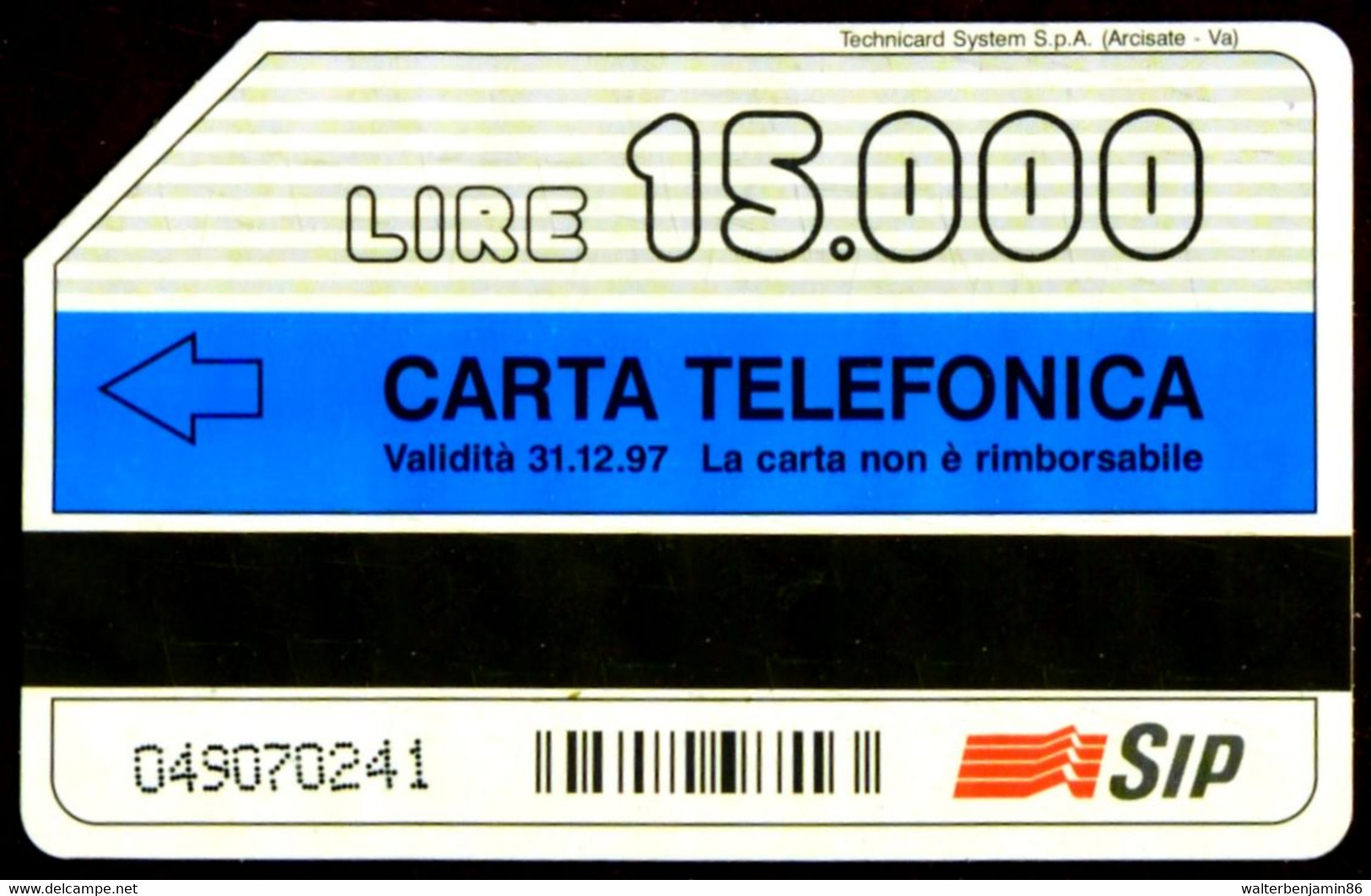 G 339 C&C 2369 SCHEDA TELEFONICA USATA PROTEZIONE CIVILE 15.000 L VARIANTE FALLA ROSSA - Errori & Varietà