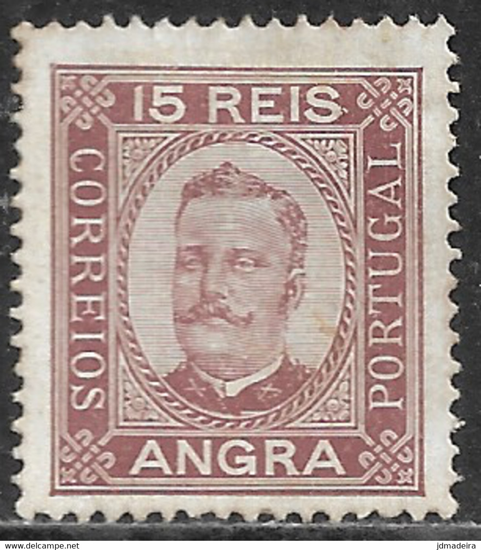 Angra – 1892 King Carlos 15 Réis Mint Stamp - Angra