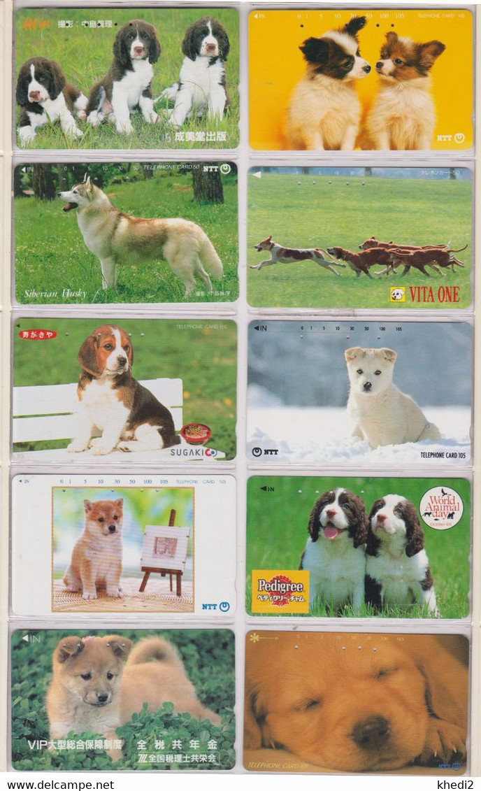 LOT De 50 Télécartes JAPON DIFFERENTES - ANIMAL - CHIEN - DOG DIFFERENT JAPAN Phonecards - 2 - Cani