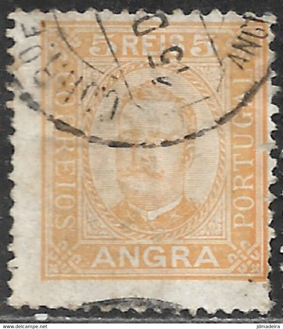 Angra – 1892 King Carlos 5 Réis Used Stamp - Angra