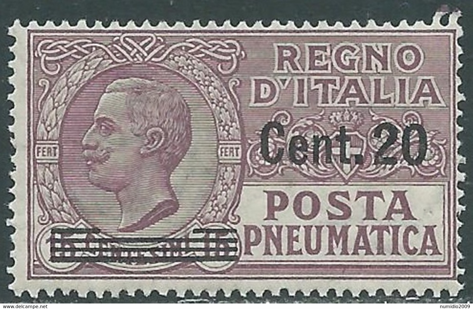 1924-25 REGNO POSTA PNEUMATICA SOPRASTAMPATO 20 SU 15 CENT MNH ** - RF39-3 - Pneumatic Mail