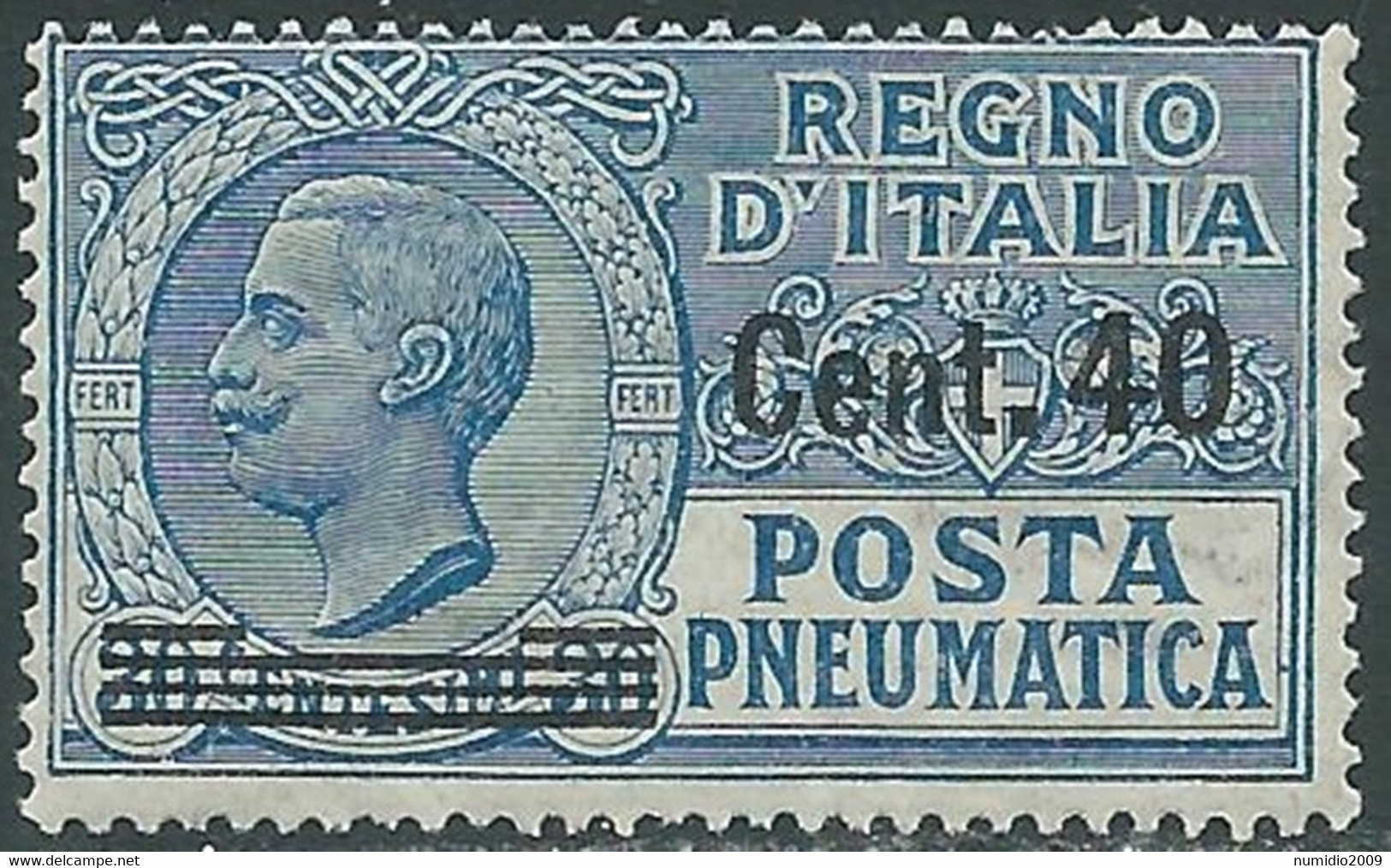 1924-25 REGNO POSTA PNEUMATICA SOPRASTAMPATO 40 SU 30 CENT MNH ** - RF39-4 - Pneumatische Post