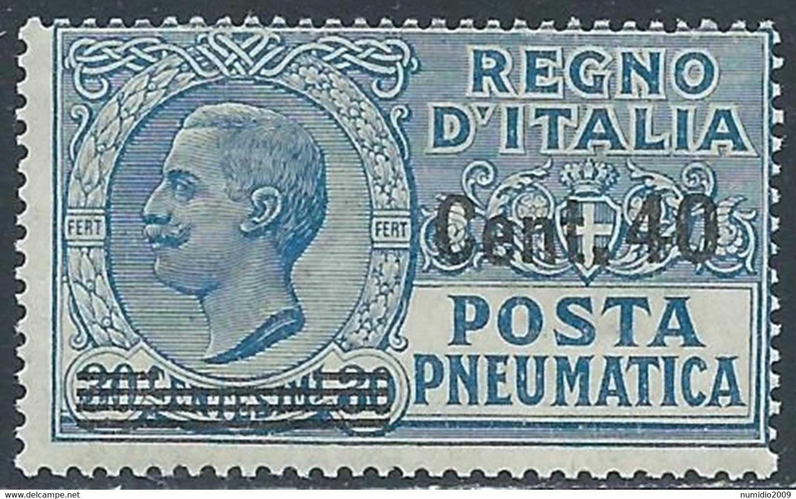 1924-25 REGNO POSTA PNEUMATICA SOPRASTAMPATO 40 SU 30 CENT MNH ** - RF39-8 - Pneumatic Mail