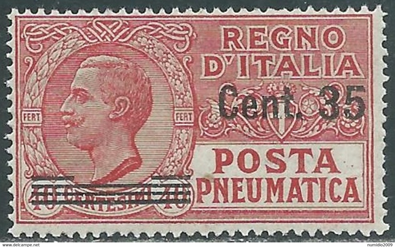 1927 REGNO POSTA PNEUMATICA SOPRASTAMPATO 35 SU 40 CENT MNH ** - RF39-5 - Pneumatische Post