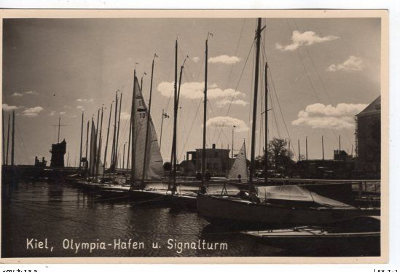 54186 - Deutsches Reich - 1936 - AnsKte "Kiel, Olympia-Hafen U Signalturm", Ungebraucht - Olympische Spiele