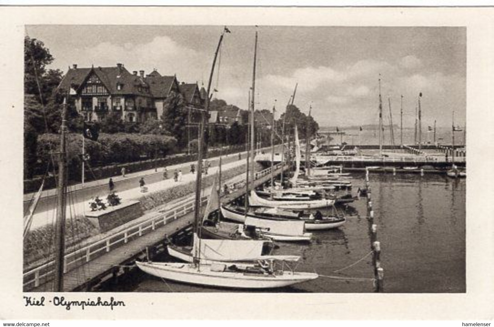 54191 - Deutsches Reich - 1936 - AnsKte "Kiel, Olympia-Hafen", Ungebraucht - Olympische Spiele