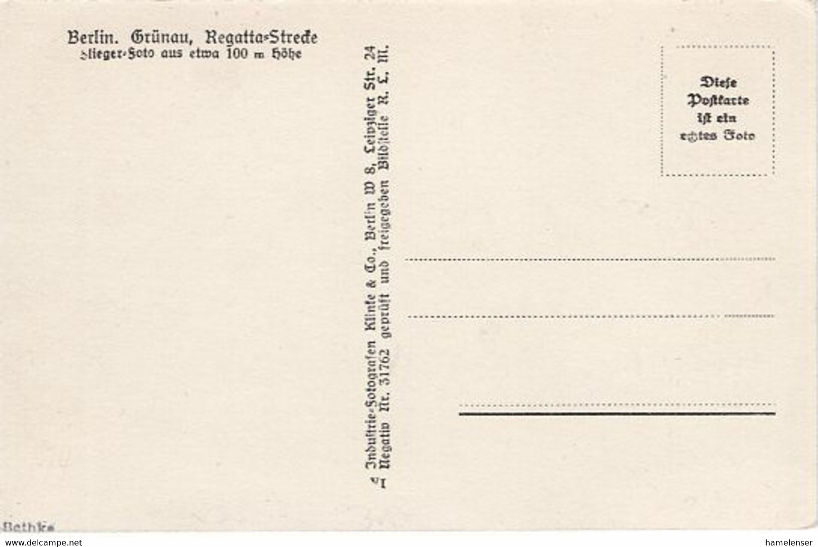 54193 - Deutsches Reich - 1936 - AnsKte "Berlin, Gruenau, Regatta-Strecke", Ungebraucht - Olympic Games