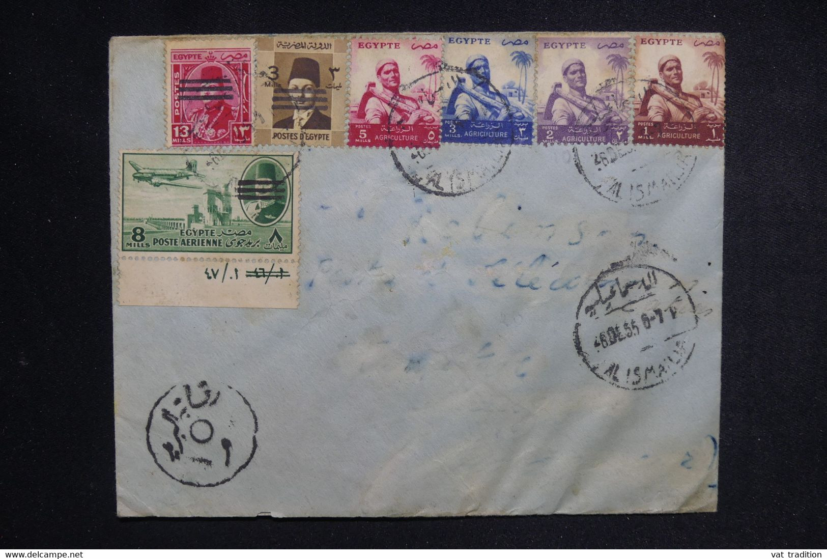 EGYPTE - Enveloppe De Ismaïlie En 1955 (Destination Effacée), Affranchissement Varié - L 128791 - Cartas & Documentos