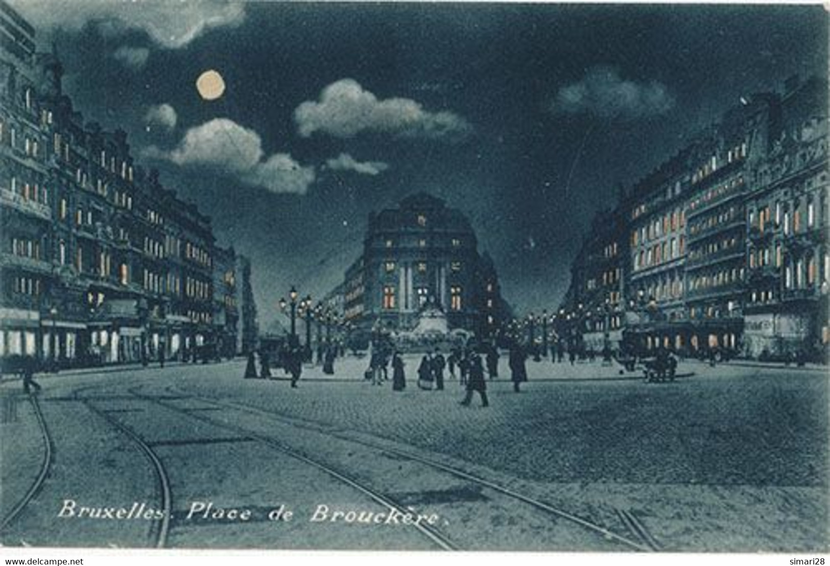 BRUXELLES - PLACE DE BROUCKERE (CARTE LUMINEUSE) - Bruselas La Noche