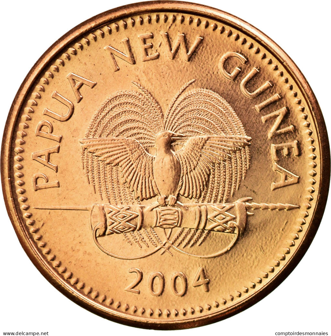 Monnaie, Papua New Guinea, Toea, 2004, SPL, Bronze, KM:1 - Papouasie-Nouvelle-Guinée