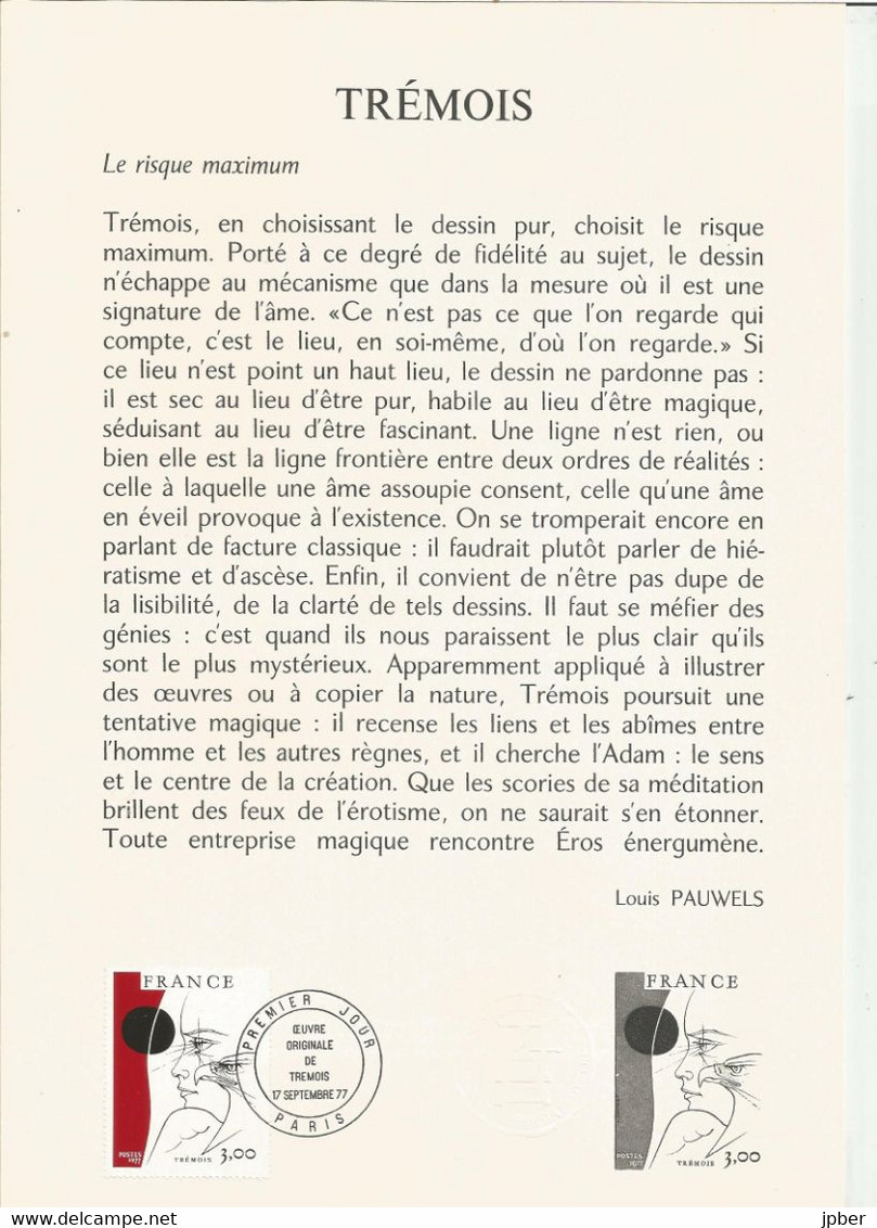 France - Documents Officiels - Année 1977 Complète - 48 Pages Papier Vélin - Documents De La Poste