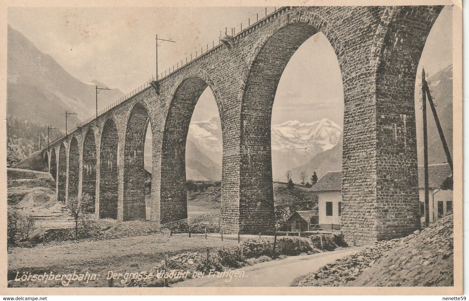 BERNER ALPENBAHN -- Der Grosse Viadukt Bei Frutigen En 1915 - Frutigen