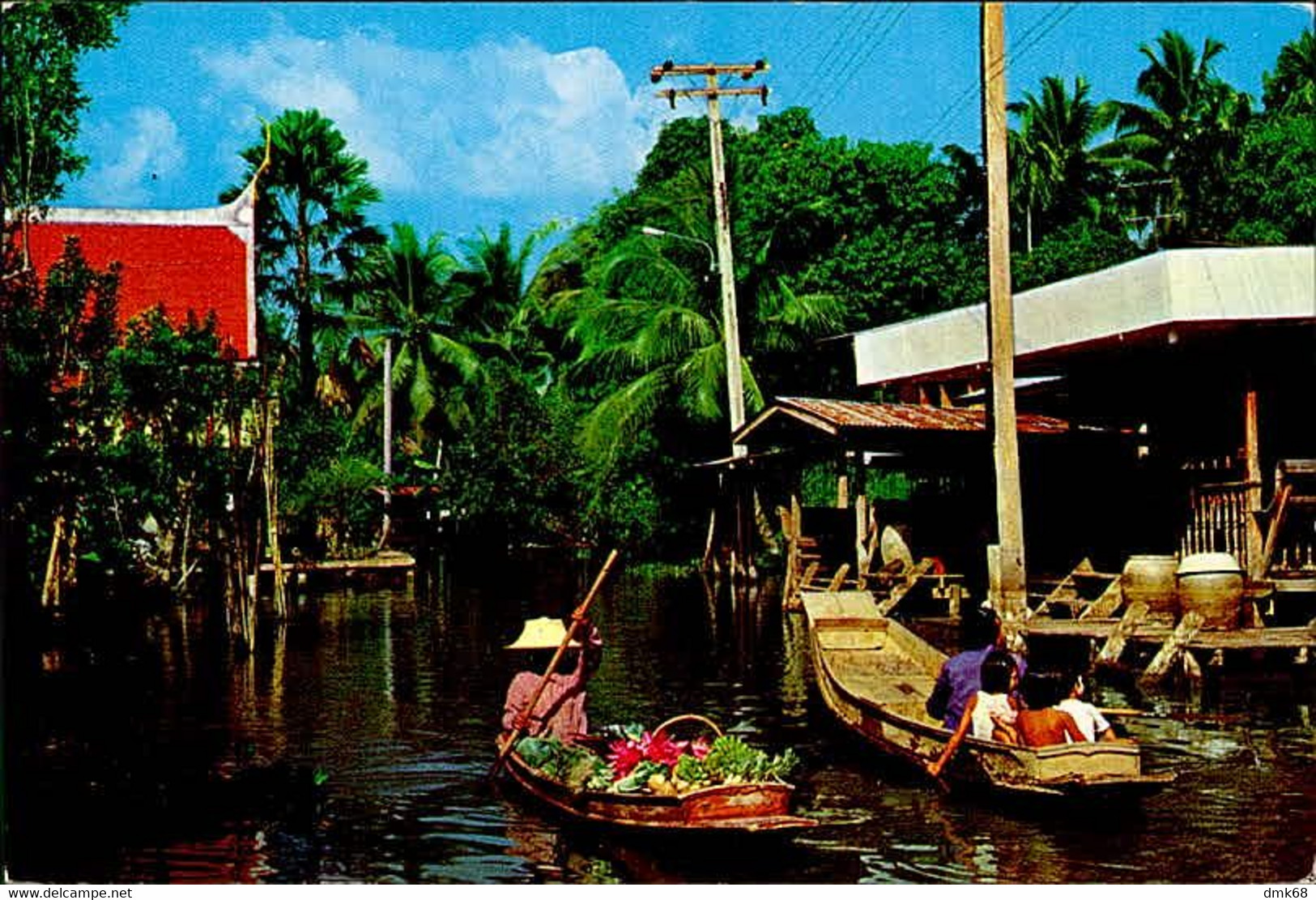 THAILAND - BEAUTIFUL VIEW OF KLONG - CANAL - IN BANGKOK - VINTAGE POSTCARD - MAILED TO ITALY / STAMPS ( BG14194) - Thailand