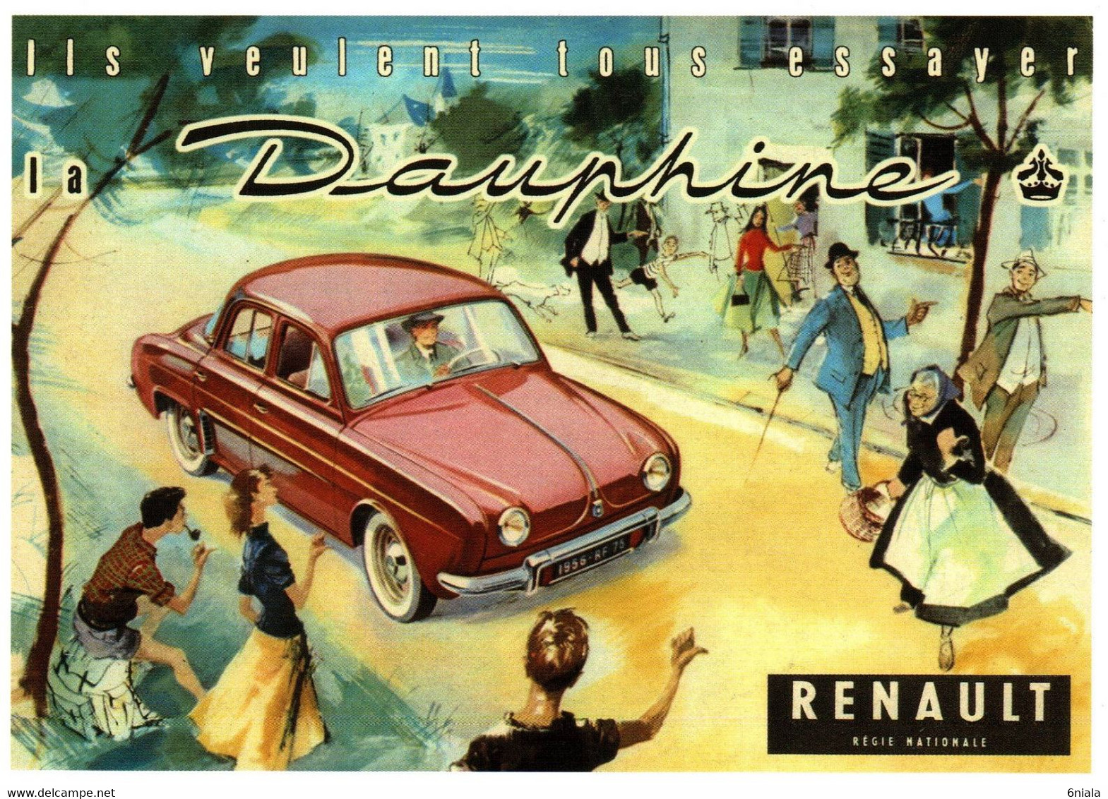 12466 DAUPHINE RENAULT  VOITURE Automobile Française N° 62  éditions Centenaire . - Turismo