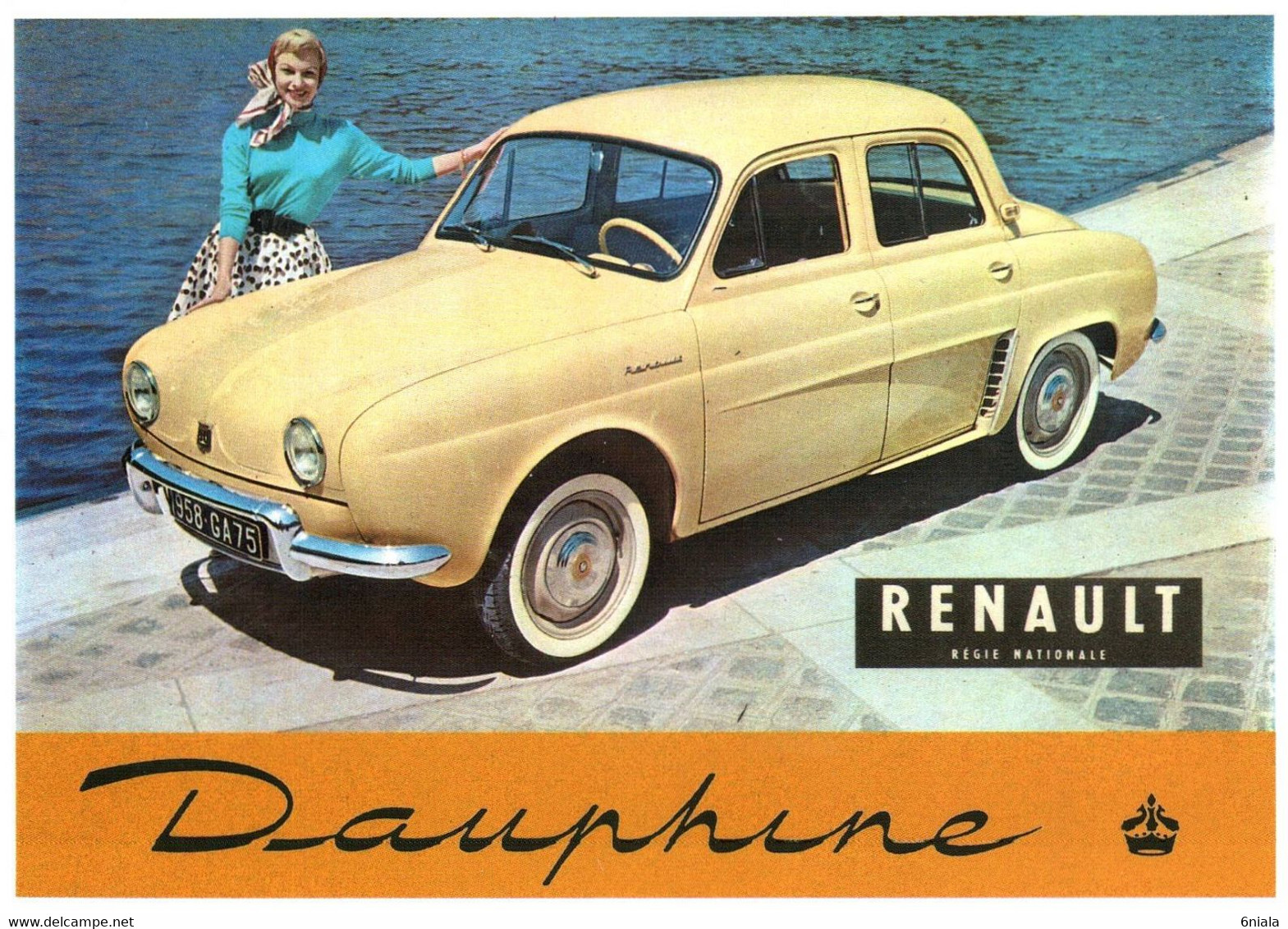 12463  DAUPHINE RENAULT  VOITURE Automobile Française N° 76  éditions Centenaire . PUB - Turismo