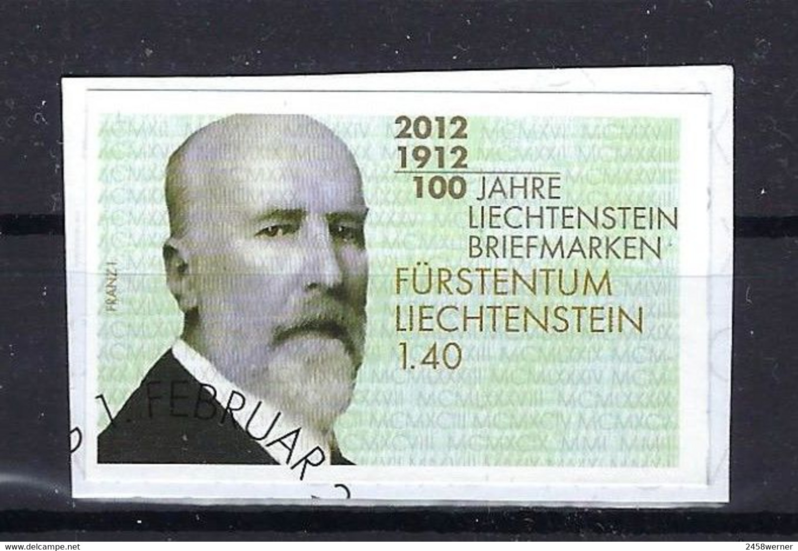 Liechtenstein 2012, Nr.1619 B, 100 Jahre Liechtensteinische Briefmarken: Fürsten. Gestempelt Used - Used Stamps