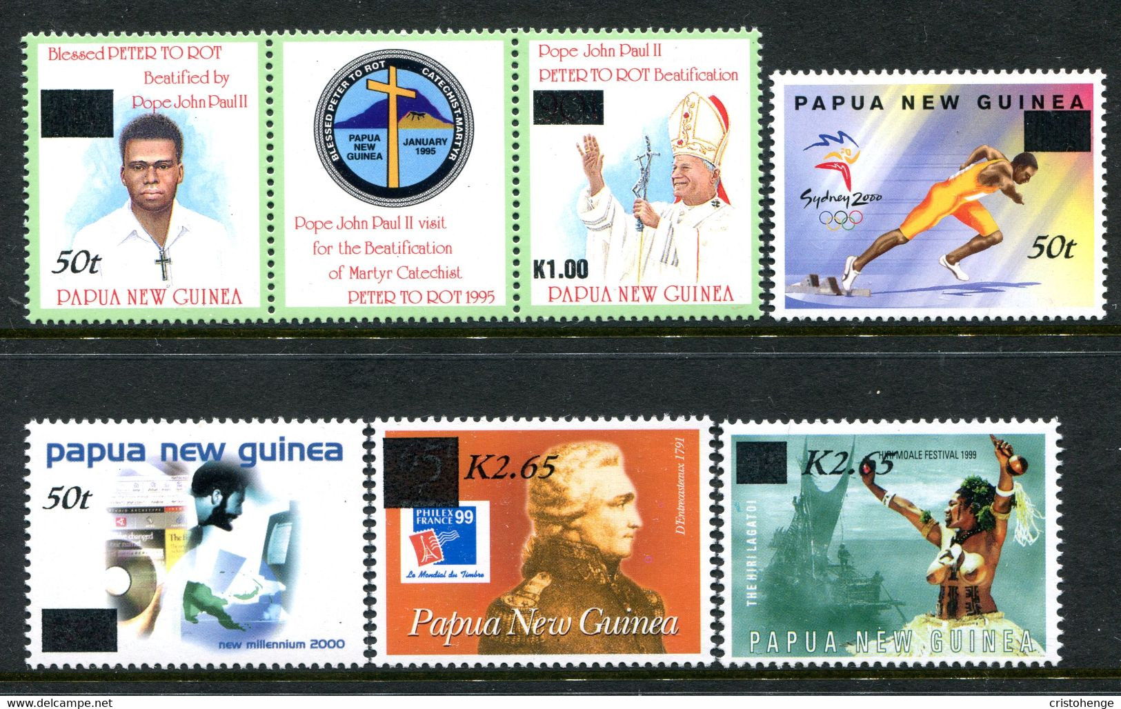 Papua New Guinea 2001 Surcharges Set MNH (SG 903-907) - Papua Nuova Guinea