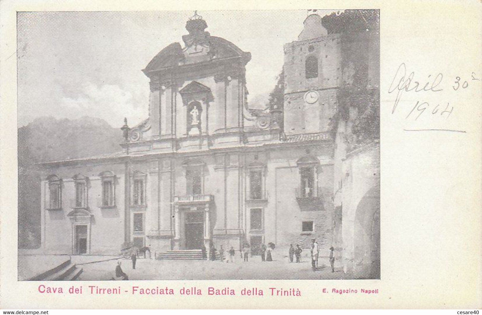 ITALIA - CAVA DEI TIRRENI - Facciata Della Badia, Animata, 1900 Circa - 2021-213 - Cava De' Tirreni