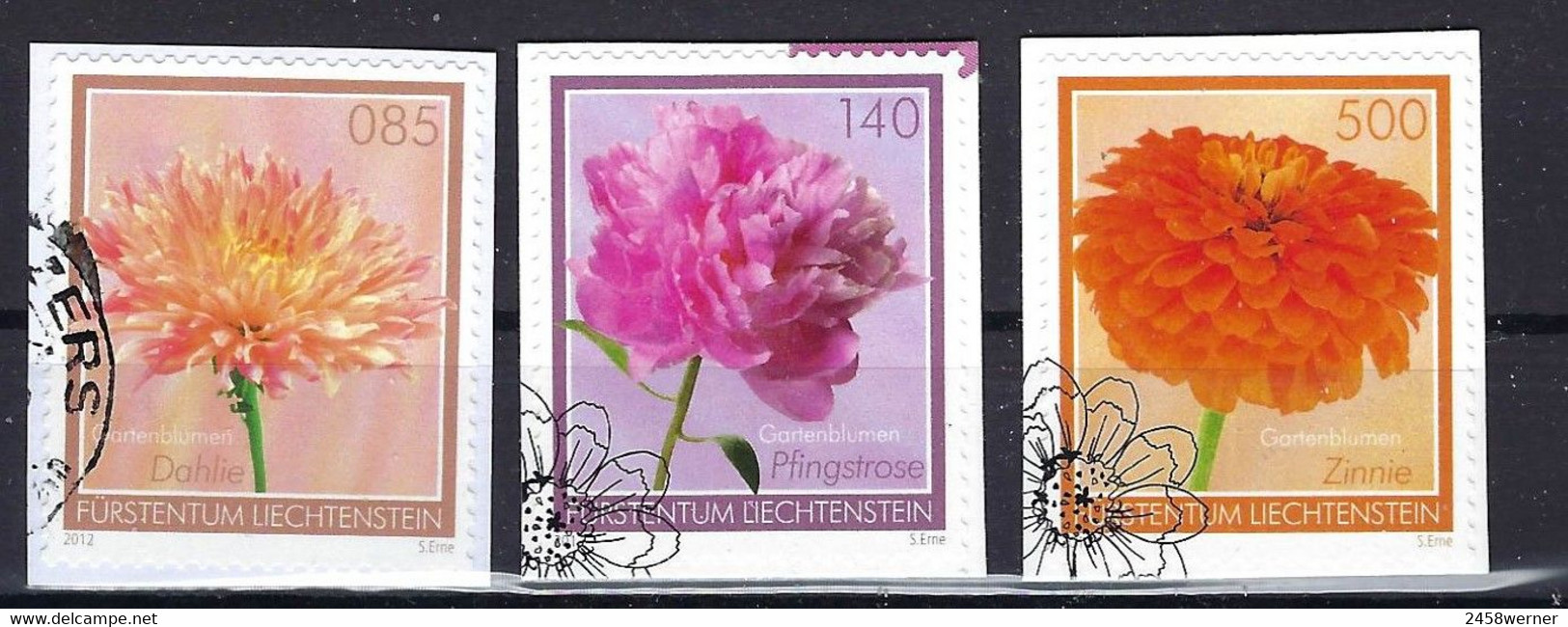 Liechtenstein 2012, Nr. 1633-35 Gartenblumen Gestempelt Used - Used Stamps