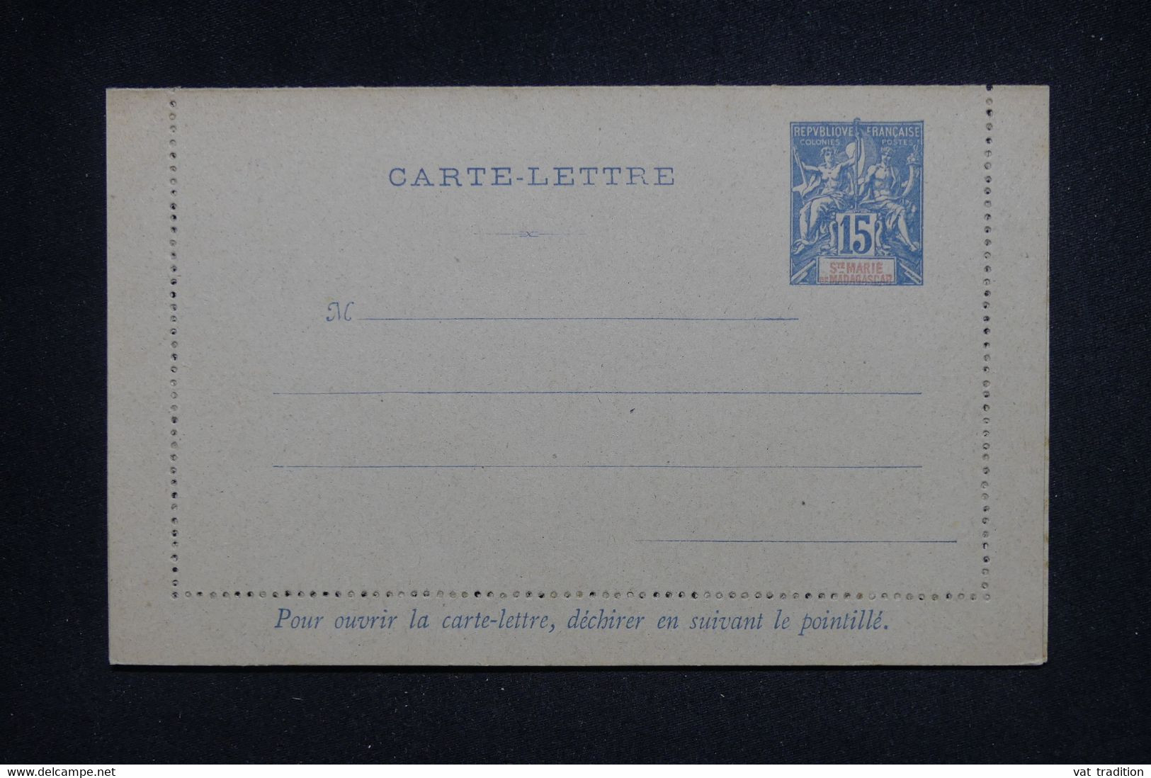 SAINTE MARIE DE MADAGASCAR - Entier Postal Type Groupe Non Circulé - L 128921 - Covers & Documents