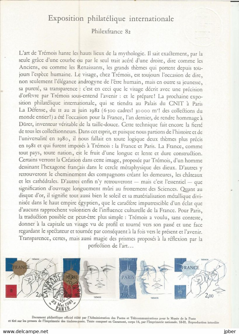France - Documents Officiels - Année 1981 Complète - 49 Pages Papier Vélin - Documents De La Poste
