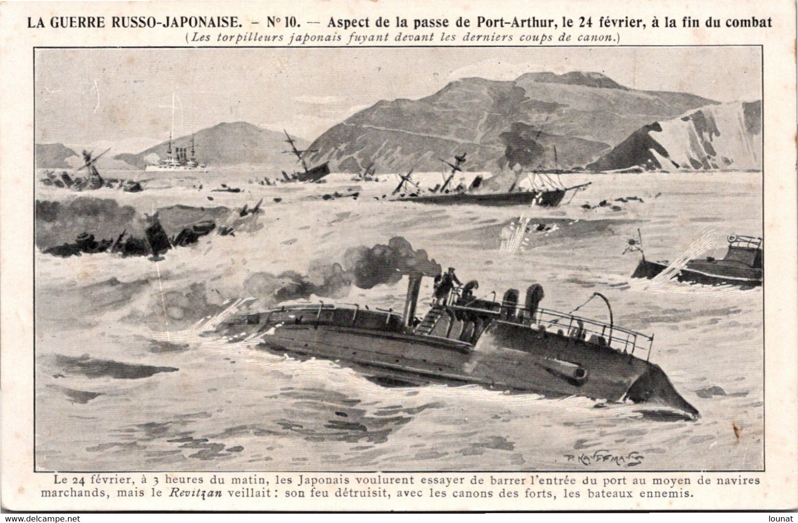 La Guerre RUSSO JAPONAISE N°10 Aspect De La Passe De Port Arthur - Bâteaux - PUBLICITE Au Dos Au Soulier D'Argent ROuen - Andere Kriege