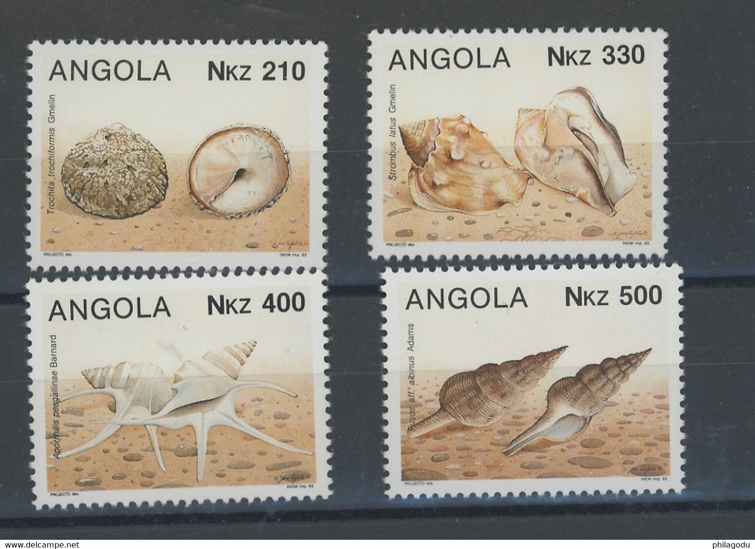 1994. ANGOLA.coquillage Mollusques.     Yv. 884/887 **. Scott.  863/866 Mint N.H. - Angola