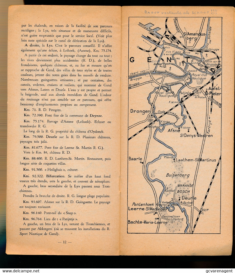 LA LYS AN CANOË PAR CLEMENT GILON  - 16 BLZ  -  23 X 11 CM      ZIE AFBEELDINGEN - Sint-Martens-Latem