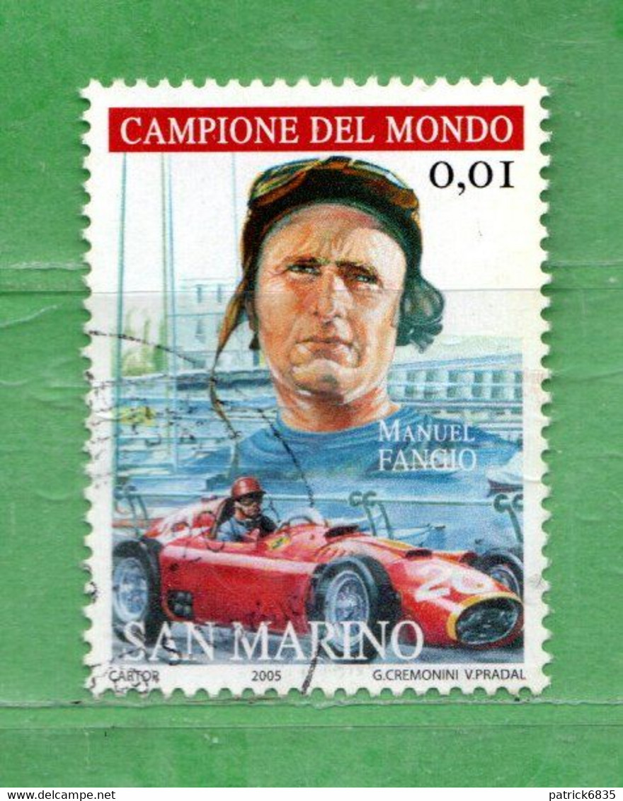 S.Marino ° 2005 - OMAGGIO Alla FERRARI. MichaeI Schumacher. € 0,01.  Unif. 2025. - Gebruikt