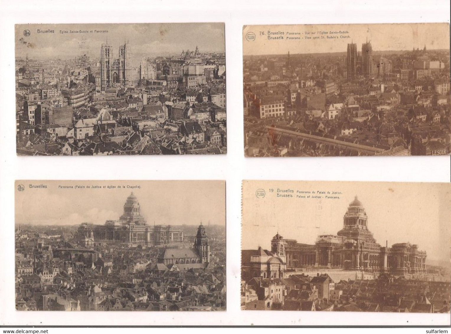 Carte Postale BRUXELLES. Ste Gudule. Palais De Justice. Eglise De La Chapelle. - Panoramische Zichten, Meerdere Zichten