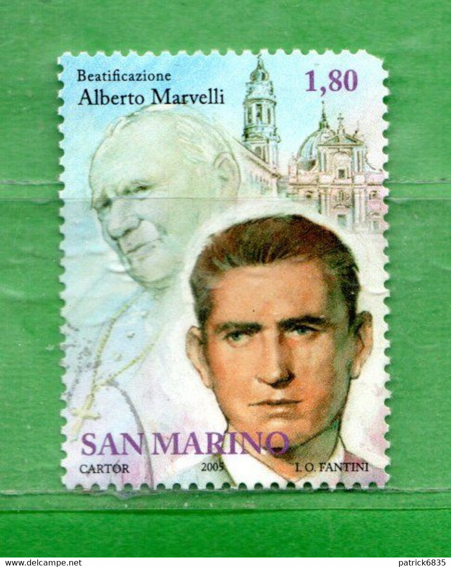 S.Marino ° - 2005 -  ALBERTO MARVELLI. Unif. 2032. Dente Scarso In Alto A Destra. - Used Stamps